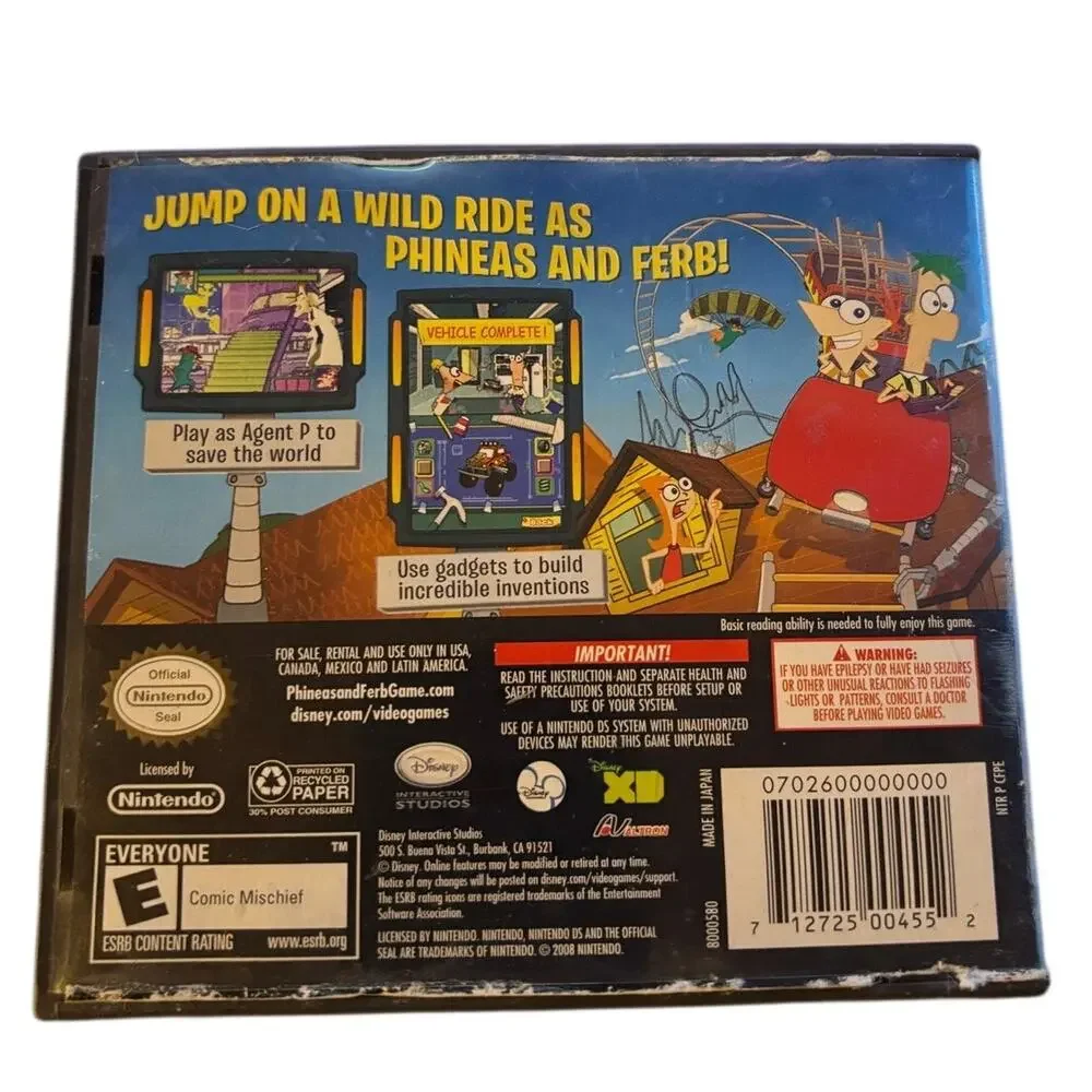 Phineas and Ferb Nintendo DS Replacement Case & Cover Art Only NO GAME